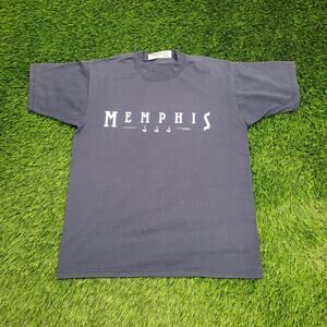 Vintage 1998 Memphis Shirt Medium 20x26 Faded Blue